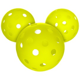 Franklin Sports Oversized Training Pickleballs - Training Balls for Beginners + Skill Practice - Extra Large 80mm Outdoor Pickleballs - Jumbo 3 Pack - Practice Aid - Optic Yellow