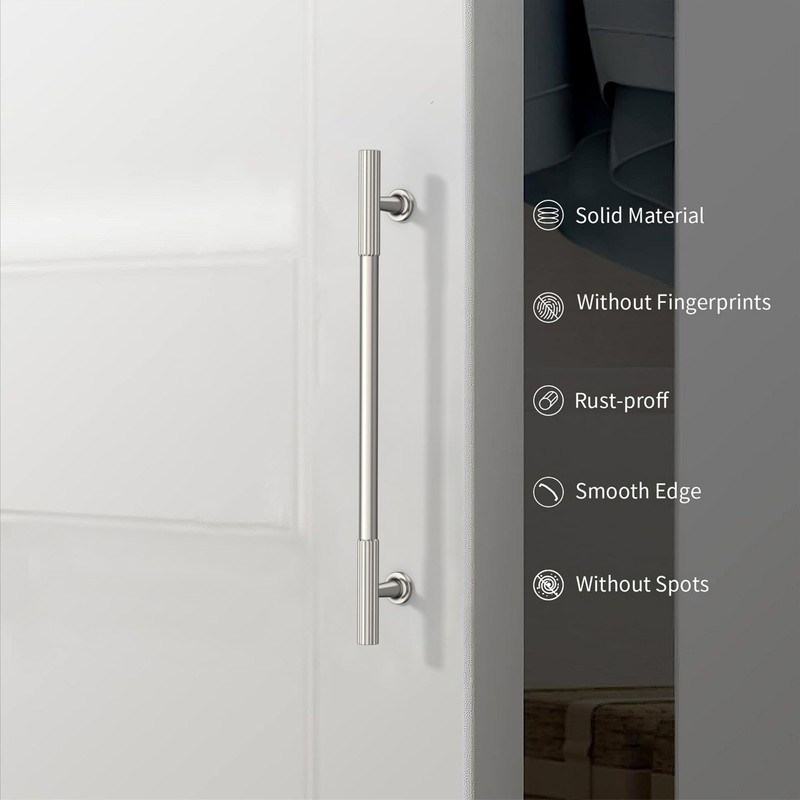 KNOKLOCK 10 Pack 5 Inch(128mm) Kitchen Cabinet Handles Brushed Satin
