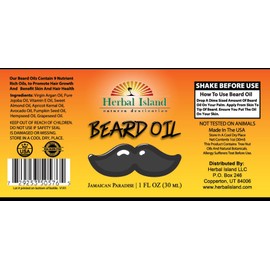 Herbal Island JAMAICAN PARADISE BEARD OIL, 1 Fl Oz (Pack of 1)