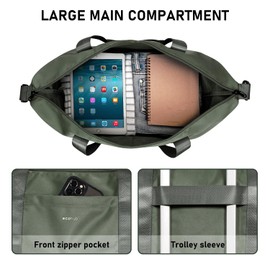 ECOHUB 30L Travel Bag Hand Luggage Large for Easyjet Hand Luggage 45 x 36 x 20 cm, Foldable Hand Luggage Bag for Airplane, Sports Bag with Removable Wet Bag, Weekender Women Men, Green