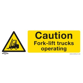 Sealey SS44P1 Caution Fork-Lift Trucks - Warning Sign - Hard Plastic