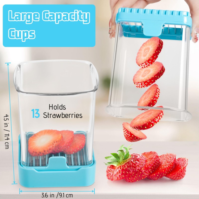 Upgraded Fruit Slicing Cup with Removable Blade & Push Plate
