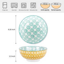 Selamica Ceramic Large Salad Bowls Set, 53 OZ Pho Bowls 8 Inch Soup Bowls for Kitchen, Large Serving Bowls for Ramen Pasta Fruit Dinner, Stackable & Sturdy, Set of 3, Assorted Colors