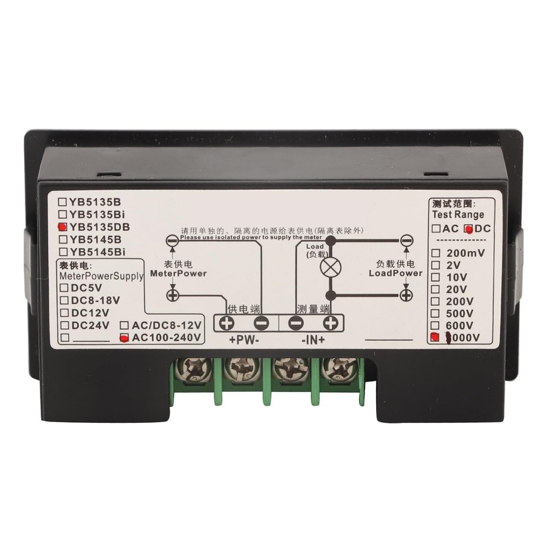 LCD Display Voltage Meter, DC Digital Voltmeter for AC100-240V Power