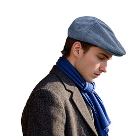 Clakllie Octagonal Cap Forward Cap Plaid Driving Berets Hat Lightweight Irish Cabbie Hat Gatsby Hat for Men Summer,HBL1-Blue