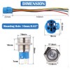 DMWD 5Pcs 16mm Metal Latching Push Button Switch Waterproof Silver