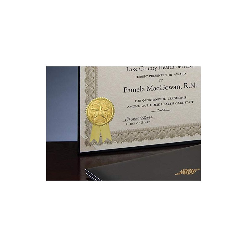 PaperDirect Embossed Seal of Achievement Gold Foil Ribbon Certificate Seals,