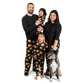 Burt's Bees Baby Baby 1-Piece Family Jammies Matching Holiday Organic Cotton Pajamas, Midnight Pumpkins 2024, 6-9 Months