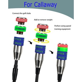 Big Crazy Golf Swing Speed Trainer Adjustable, Golf Training Equipment Three Weight Configuration Options, Golf Tempo Training Aids Connect Your Golf Clubs for Callaway