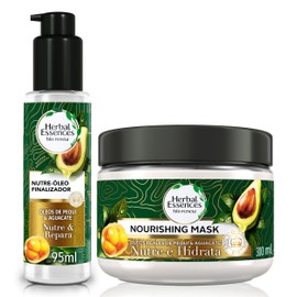 Herbal Essences BioRenew Pequi  Aguacate, Kit Mascarilla Intensiva 300ml, Nutre Óleo Finalizador 95ml                                                 