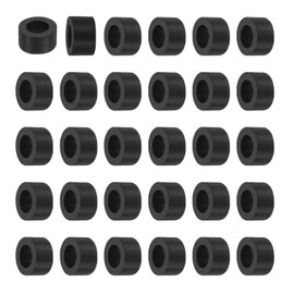PATIKIL Pack of 30 Rubber Washers with Hole, ID 6 mm OD 15 mm High 8 mm Rubber Seal Round, Sound Dampening Rubber Rings Flat Seal for Car Sector