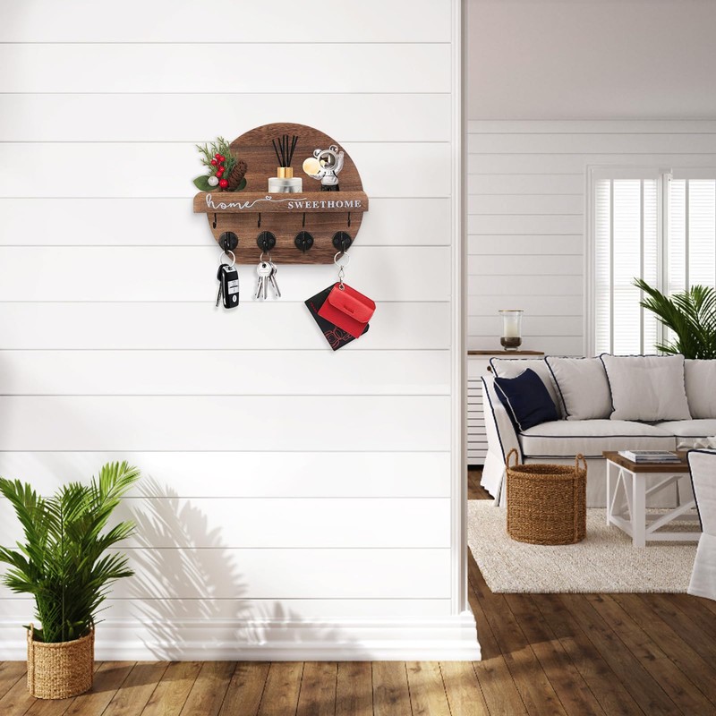 Key Holder for Wall Key Hooks Wall Mounted with Dried