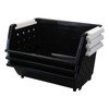 Qskely 3-Pack Plastic Stackable Organizer Basket, Stacking Storage Basket, Black
