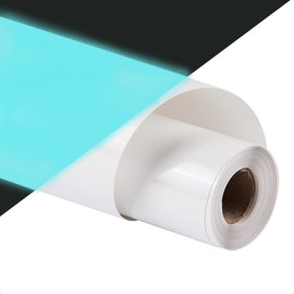 Glow in The Dark HTV Heat Transfer Vinyl for T Shirt 12 Inch by 5 Feet PU Elastic Vinyl (G-Glow Blue 5ft)