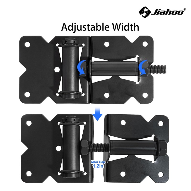 JIAHOO Self-Closing Gate Hinges, Heavy Duty Door Hinges for Wooden/Vinyl/PVC
