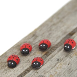 20Pcs Red Mini Cute Ladybug Decor DIY Micro Landscape Decoration Fairy Garden Miniatures Outdoor Statues Garden Ornament Accessories Micro Landscape Ornaments Scrapbooking Miniature Outdoor Décor