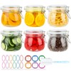 HINGWAH 16 oz Glass Jars with Airtight Lids, 6 Pack