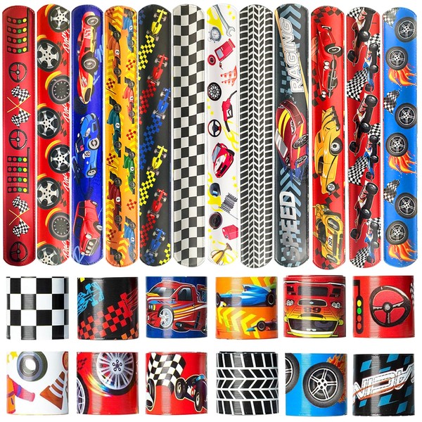 CZWXOXO 24 Pcs Race Car Party Decorations Favors Racing Bracelet