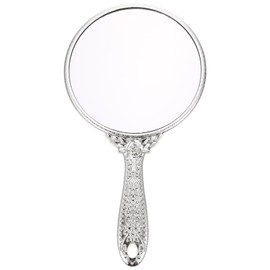 minkissy Round Hand Mirror Hand Held Mirror Makeup Hand Mirror Hairdressers Vanity Mirror Mirror Cosmetic Mirror with Handle for Travel Home Salon Retro Handheld Mirror