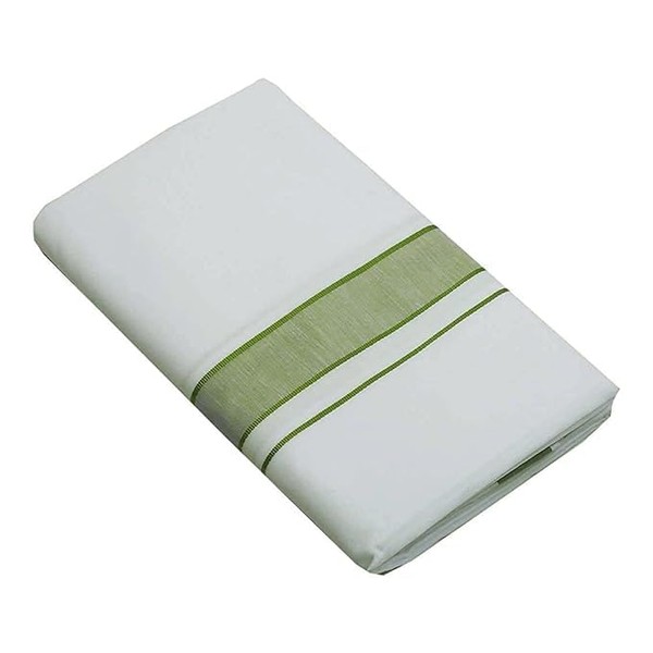 Stylesindia Cotton Dhotis for Men with Gold Zari Border |