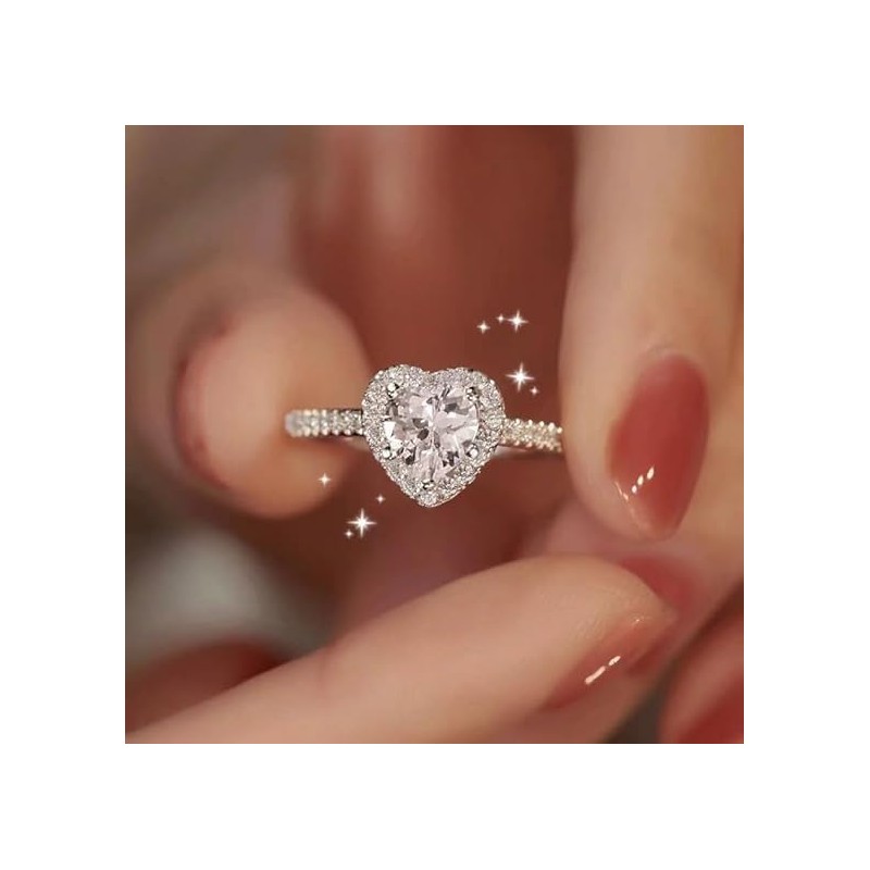 1 Pcs Heart Ring for Women Fashionable Heart-shaped Ring for