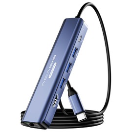 USB C Hub Splitter 10Gbps,ACASIS 7-in-1 USB C Hub to 4K@60HZ HDMI Multiport Adapter with 2*USB C and USB A 10Gbps Data Ports,PD 100W,SD/TF Card Reader-for Mac/Laptop