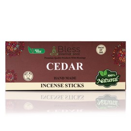 Bless-Cedar 100%-Natural-Handmade-Hand-Dipped-Incense-Sticks Organic-Chemicals-Charcoal-Free Purification-Relaxation-Positivity-Yoga-Meditation Best-Woods-Scent (500 Sticks(750GM))