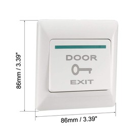 uxcell Push to Exit Button Release NO/NC/COM Switch Panel Door Access Control System 86mmx86mm 36V 3A White 2Pcs