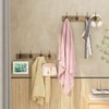 VERTORGAN Coat Hooks Wall Mounted, Wooden Hat Rack with 4