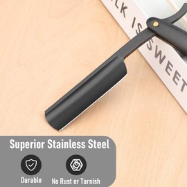 Premium Stainless Steel Shaver Razor with Shaving Strop for Men，Professional Straight Edge Barber Razor,Straight razors for men, Home & Salon Grooming Using (NO.189)