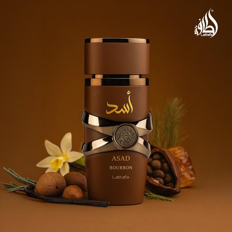 Lattafa Asad Bourbon for Unisex Eau de Parfum Spray, 3.4
