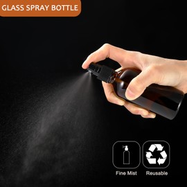 ALIFEIA 100ml Amber Glass Spray Bottles,Empty Fine Mist Refillable Travel Spray Bottle for Cleaning,Perfume,Aromatherapy,Cosmetic Sprays,Hair,Essential Oils with Fine Mist Dispenser（6 Pack）