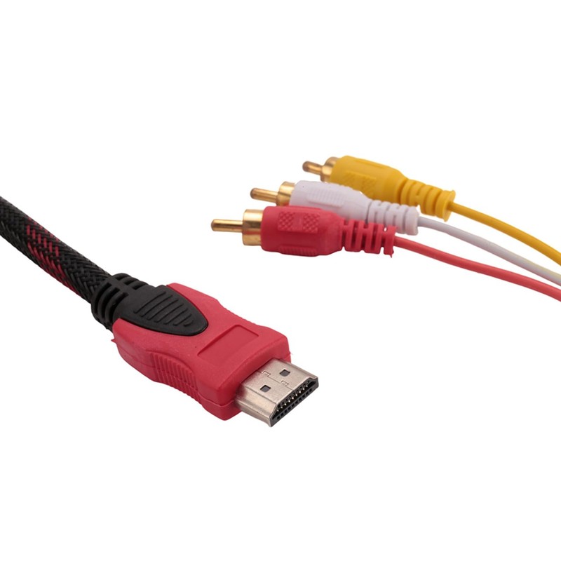 Aswalling US 5Ft to 3 Video Audio AV Component Converter