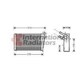 Van Wezel 43006228 Heat Exchanger, Interior Heating