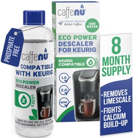 Keurig Compatible Descaling Solution. 1 Bottle of Descaler Solution. Descaling Kit Removes Limescale For Hotter Coffee. 2 Uses Descaler For Keurig Coffee Makers.