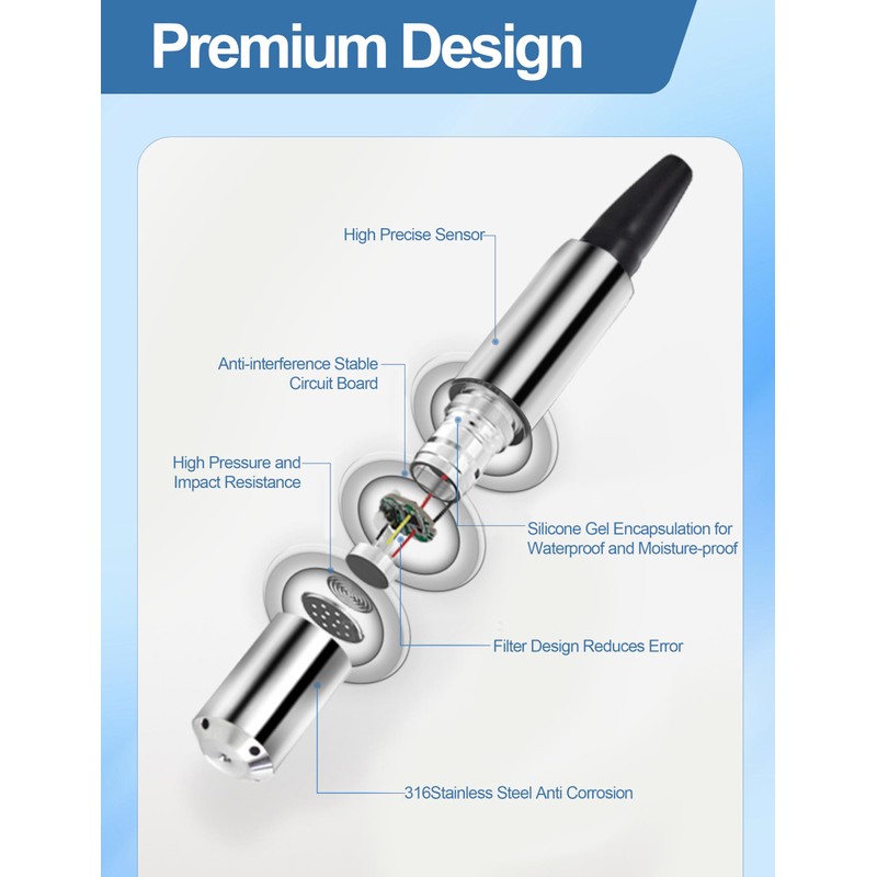 Liquid Level Sensor Cable Submersible Transmitter Water Level Sensor Detector
