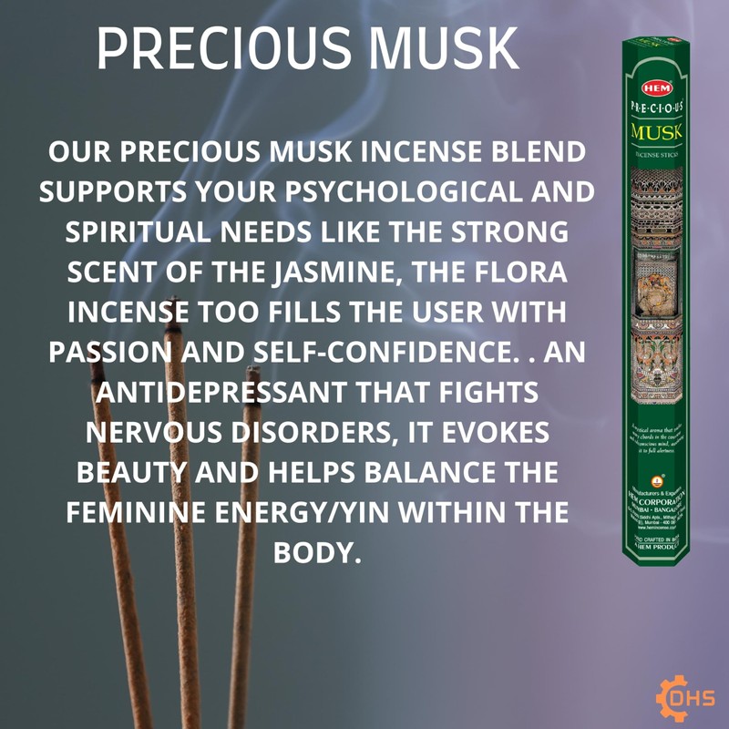 HEM Incense sticks PRECIOUS MUSK Full box of 6 with