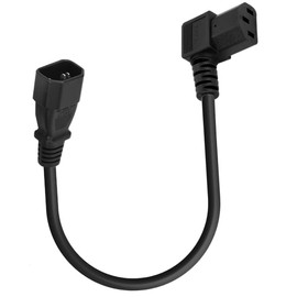 Traovien 90 Degree C13 3 Pin Female to C14 3 Pin Male PDU Power Supply Extension Cord,1PCS 40cm,Applicable to: Desktop Computers of Most Models, LED Lighting displays, projectors (Left)