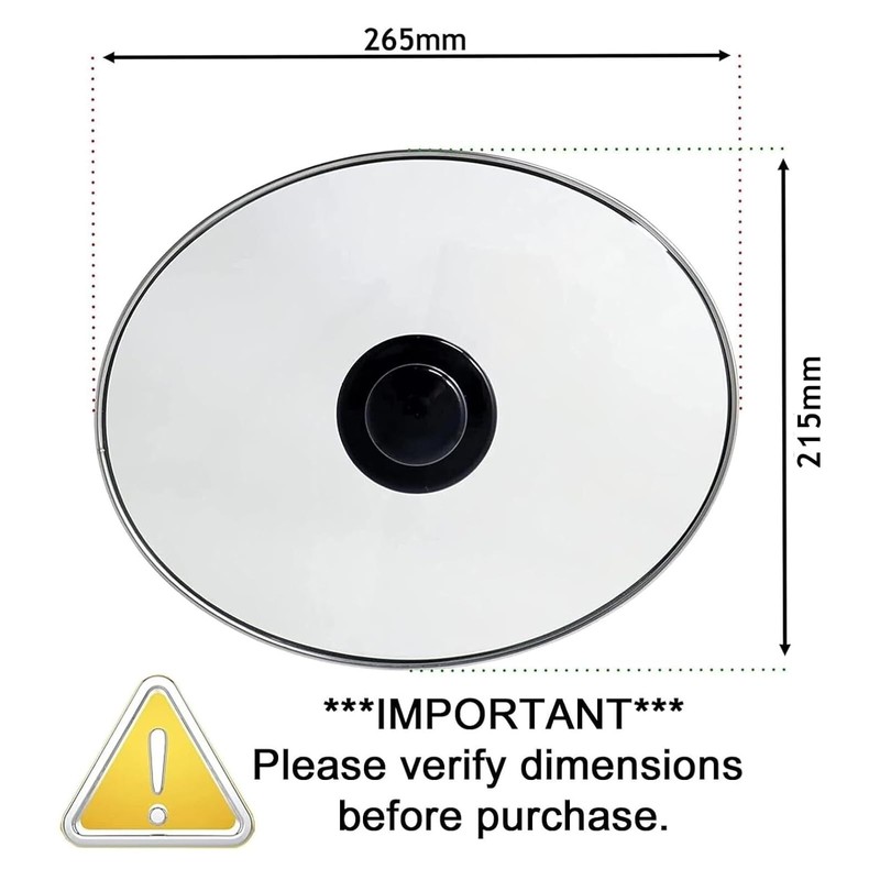 SPARES2GO Complete Oval Glass Lid & Knob Handle compatible with