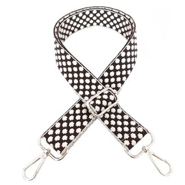 Bag Strap, Adjustable Shoulder Strap for Bags, Bag Straps for Changing, Women's Carrying Strap Wide 3.8 cm with Silver Carabiner, Shoulder Strap, Women's Bag, Shoulder Bag, Coffee Base, O4