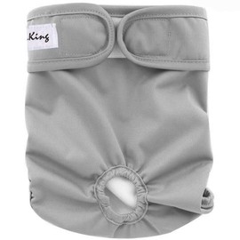 LeerKing Dog Nappies Female 2 Pack, Super Absorbent Dog Period Pants Washable Dog Knickers for Season Sanitary Panties Reusbale Puppy Incontinence,Black Grey XL