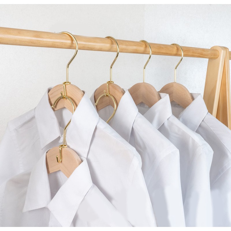 KOOBAY Clothes Hanger 72Pcs Connector Hooks Gold Metal Outfit Hangers