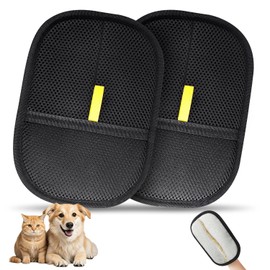 INABULETWO 2 Pcs Pet Hair Removal Glove, Reusable Cat Dog Electrostatic Hair Remover Grooming Glove Brush Tool
