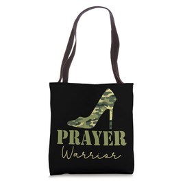 Prayer Warrior Camo Heels Faith God Jesus Christian Tote Bag