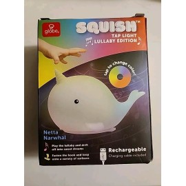 Globe New Globe Electric LED Narwhal Rechargeable Silicone Clip-On Kids Night Light