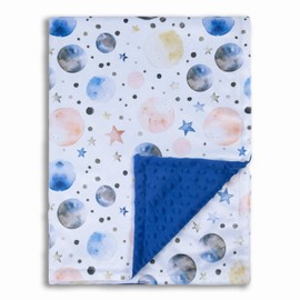 Donsonny Baby Blankets for Unisex Boys Girls, Super Soft Nursery Minky Blankets, 30 x 40 inch Outer Space Printed Bed Throws Newborn (Color Planet)