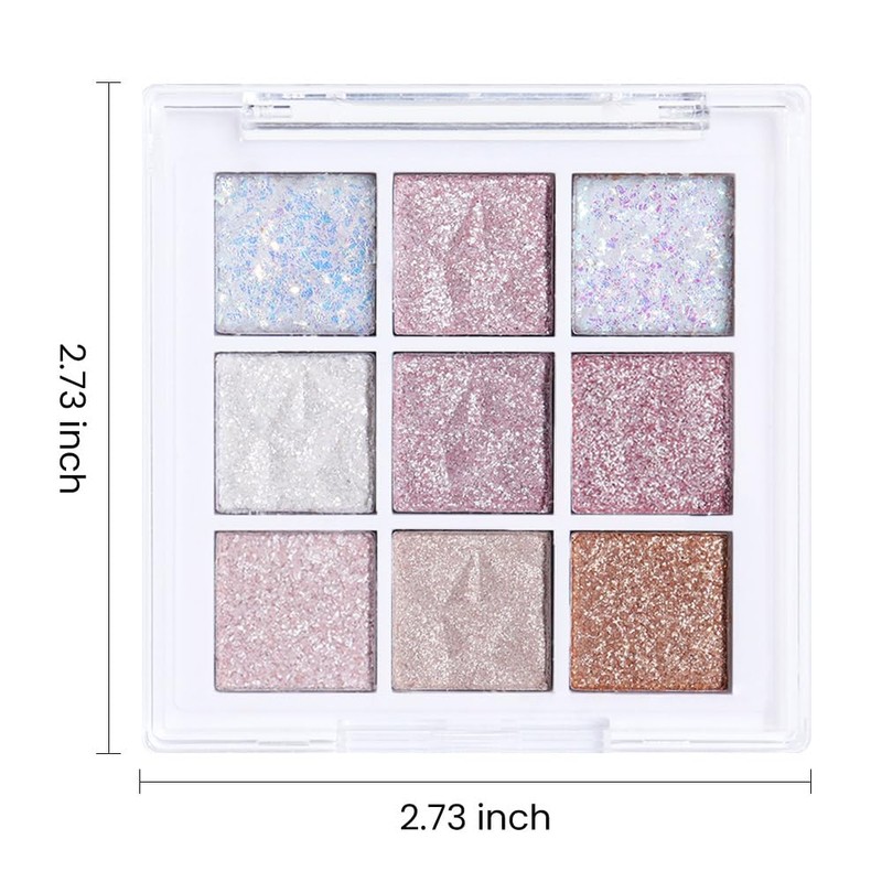 Eye Shadow Palette Makeup,Pink White Purple Glitter Shimmer Sparkle Warm