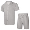 UOUA 2 Piece Short Sets for Men Summer Beach Outfits