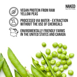 NAKED Vanilla Pea Protein Isolate from North American Farms, Only 3 Ingredients, Vanilla Vegan Protein, NSF Certified, Gluten-Free, Soy Free, GMO Free