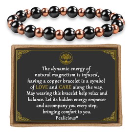 Copper Bracelets for Women Magnetic Bracelet as Valentines Gifts for Women,Dainty Copper Jewelry with 3800 Gauss Magnets, Birthday Gifts for Her Stretch Hematite Bead Braclets Pulseras Para Mujer